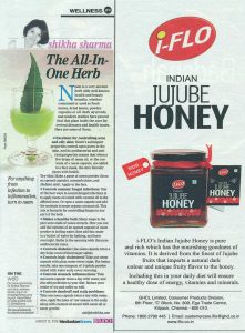 i-flo indian jujube honey featured in news paper